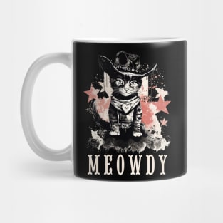 Funny Cat Cowboy Cowgirl Meow Howdy Meowdy Mug
